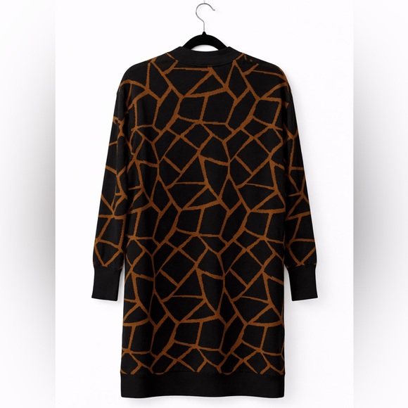 Vintage Bonwit Teller Italian Merino Wool Cardigan | Large | Abstract Print - Picture 2 of 6